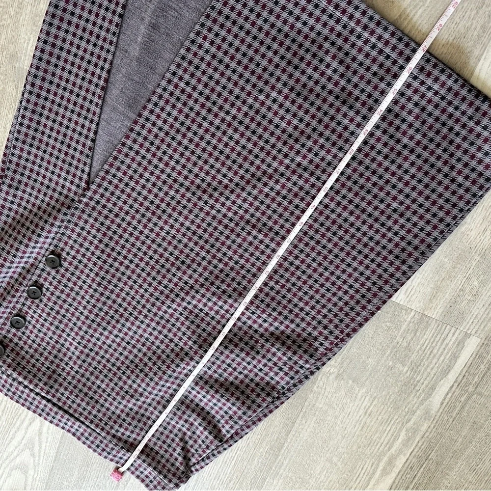 Sanctuary Gray and Red Plaid Stretch Pencil Skirt